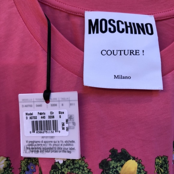 Brand New Moschino Floral Logo Print T-Shirt - Picture 3 of 3